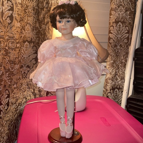 PINK BALLERINA 18”HOLIDAY DOLL - Picture 1 of 3
